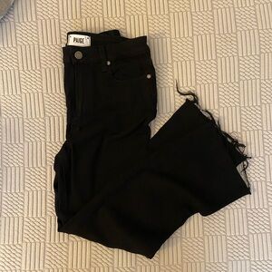 Cropped Frayed Hem Paige Jeans